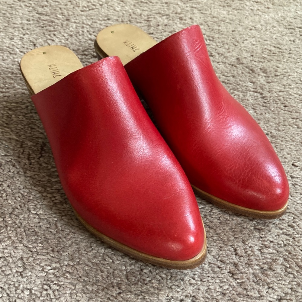 Sevilla Smith Red Leather Mules